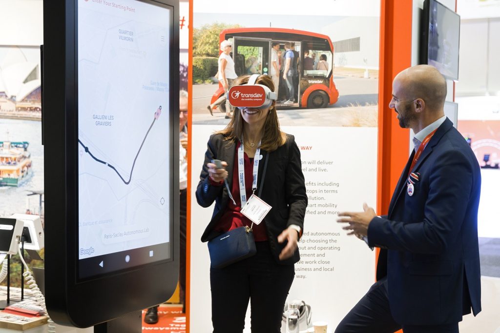 Transdev booth UITP 2019 Stockholm Stand salon animation casque réalité virtuelle mobilité