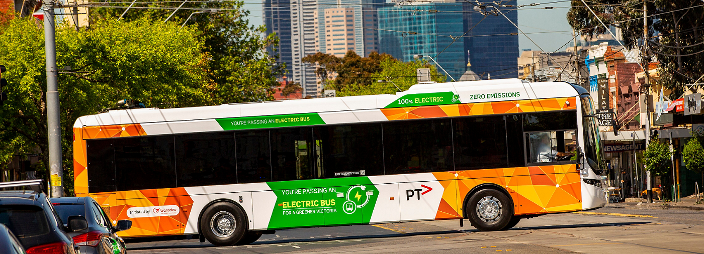 Image of electric bus in Melbourne network