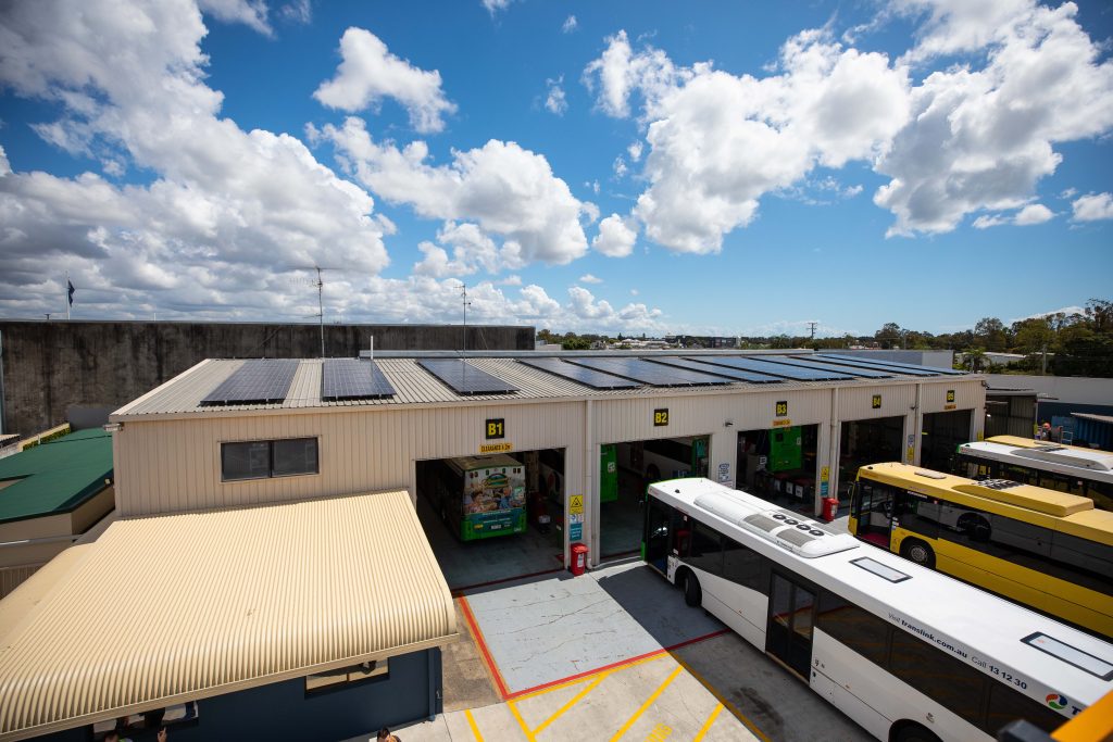 250 solar panels at Transdev’s Capalaba Depot, Brisbane