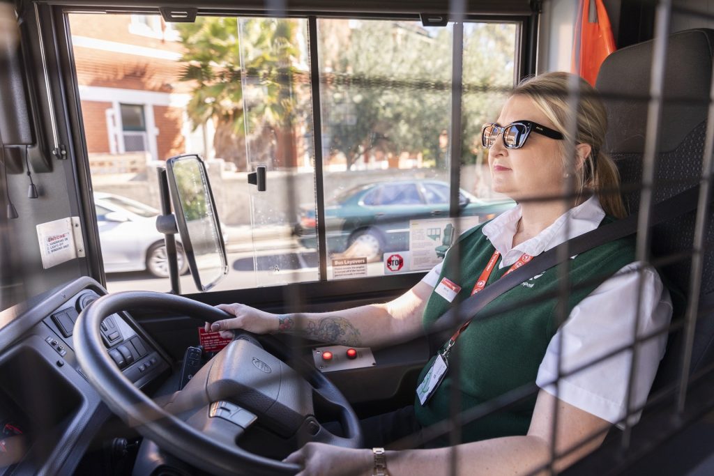 Female bus driver in Perth