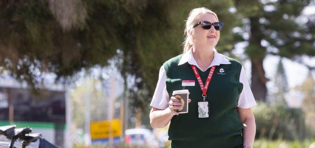 Image of Transdev female employee on shift break