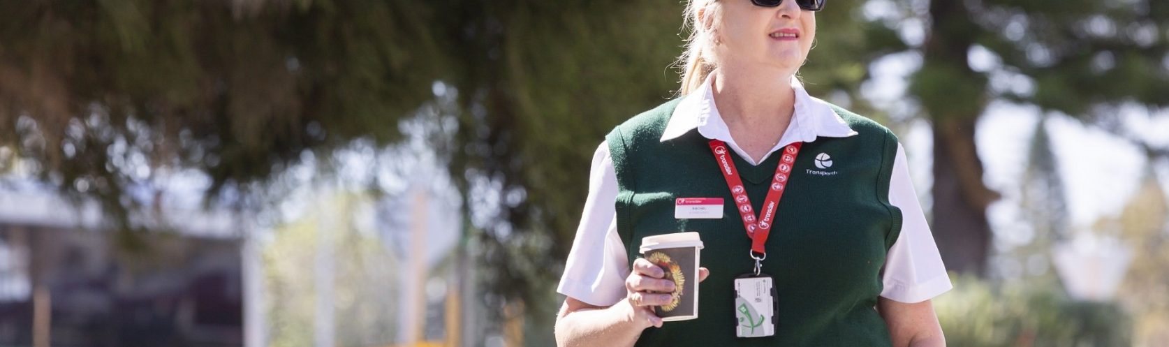 Image of Transdev female employee on shift break