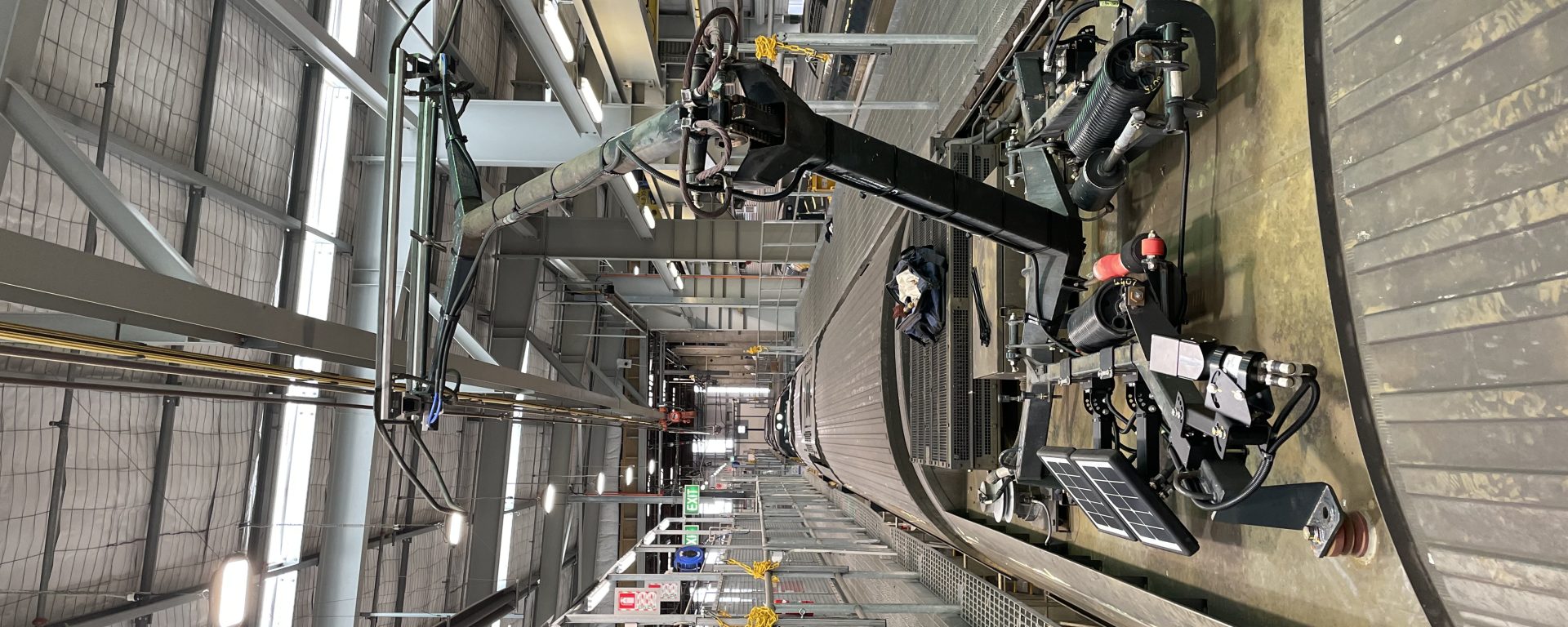 Image of new pantograph collision detection system being trialled in Wellington, New Zealand