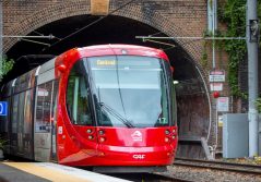 L1 Dulwich Hill line tram entering a tunnel