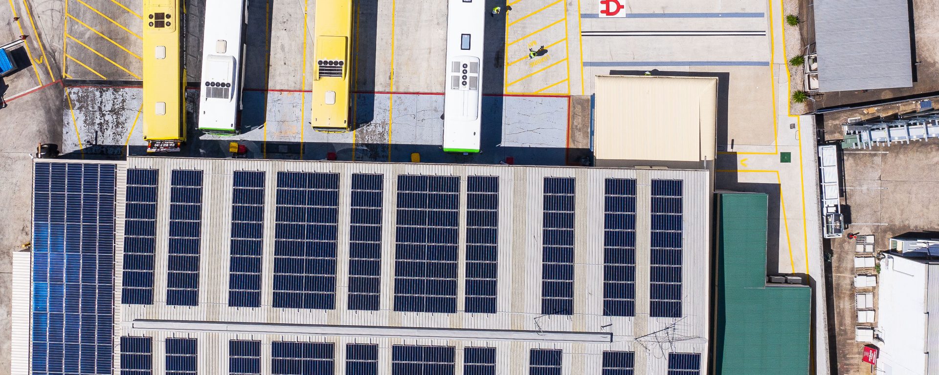 Image of solar panels at Transdev Queensland depot